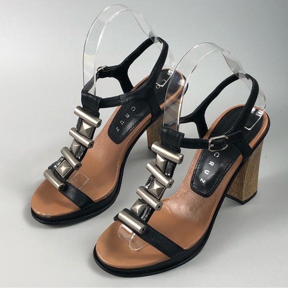 Lola Cruz Women’s Black Chunky Sandals Size 6 - Picture 5 of 15